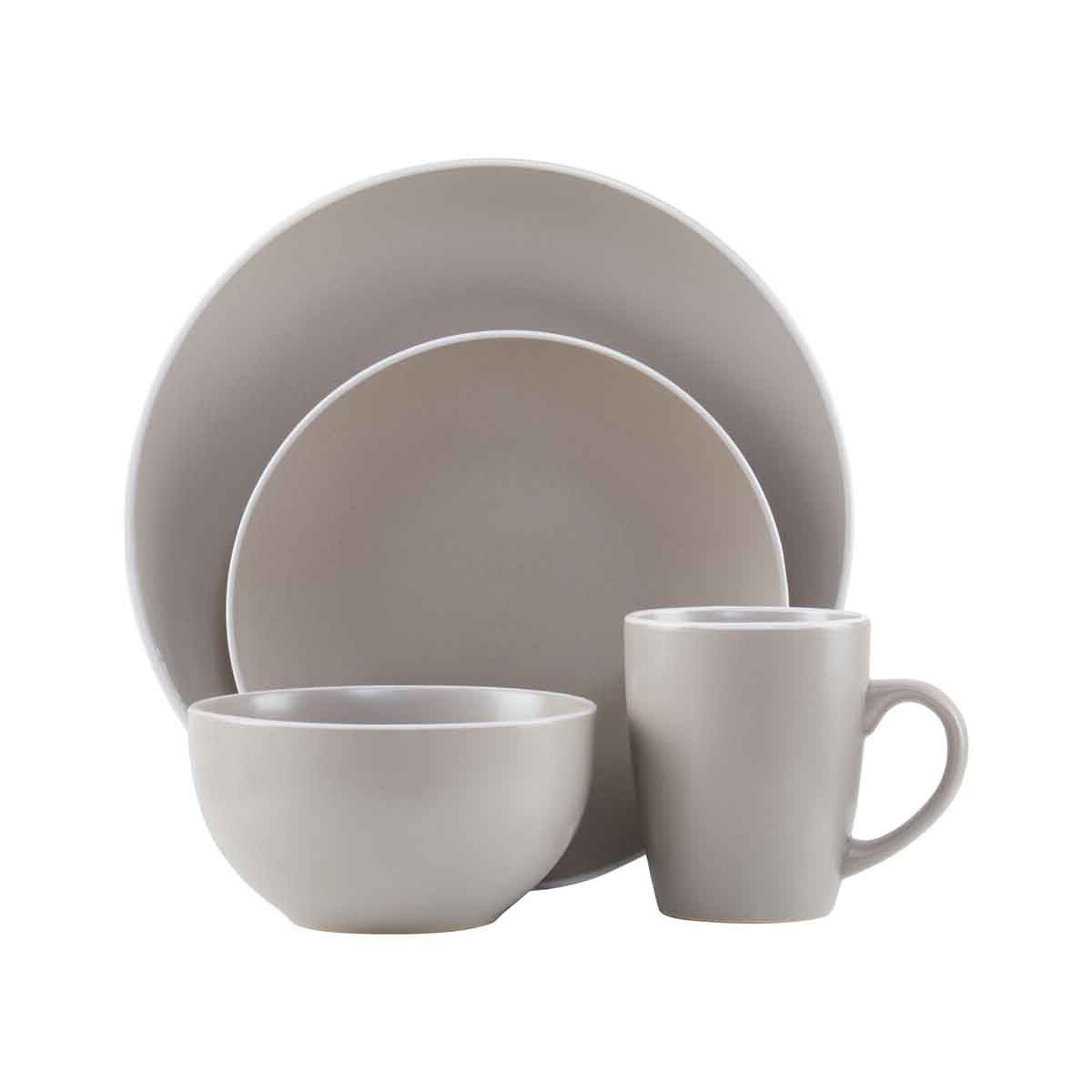 Elmira 16 Piece Grey Dinner Set