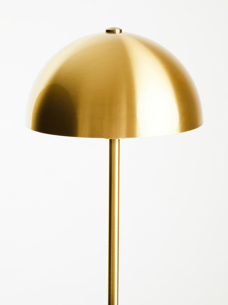 Gold floor lamp on a white background