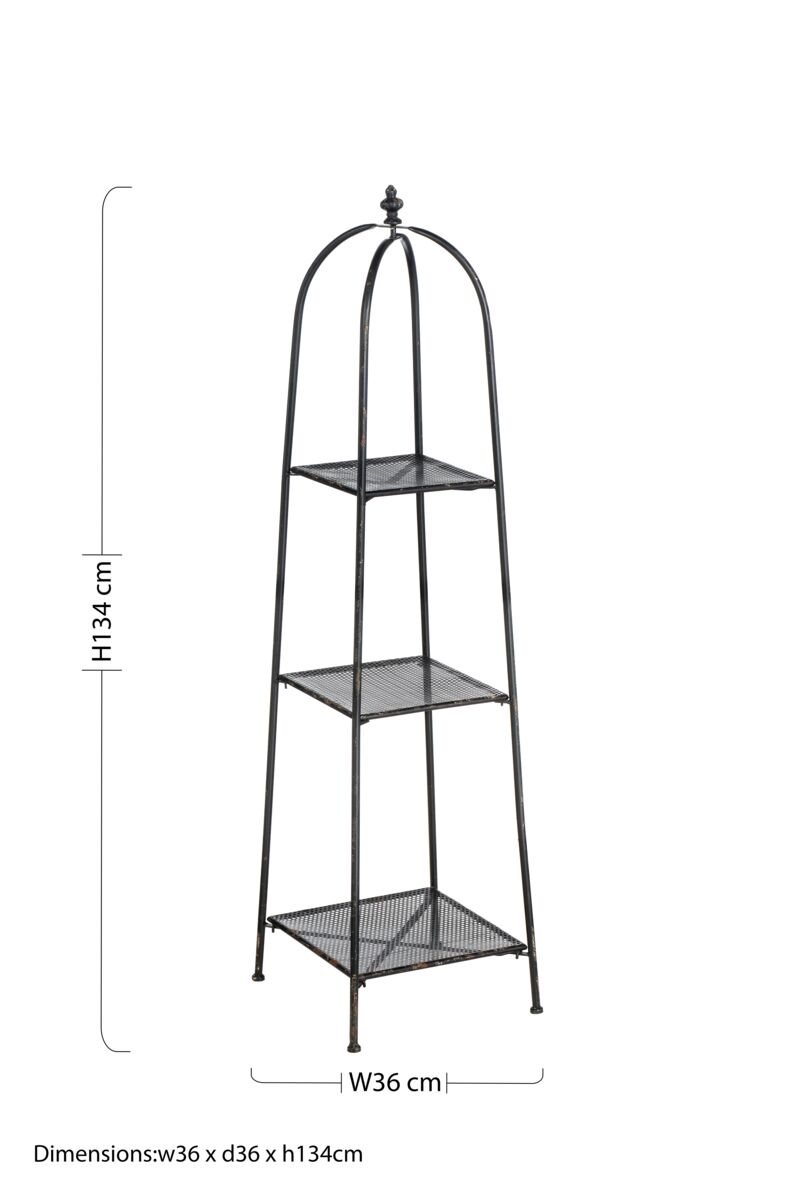 New York Loft Black 3 Tier Shelf Unit