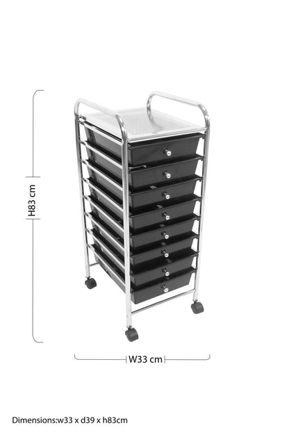 Black Plastic Drawers Trolley