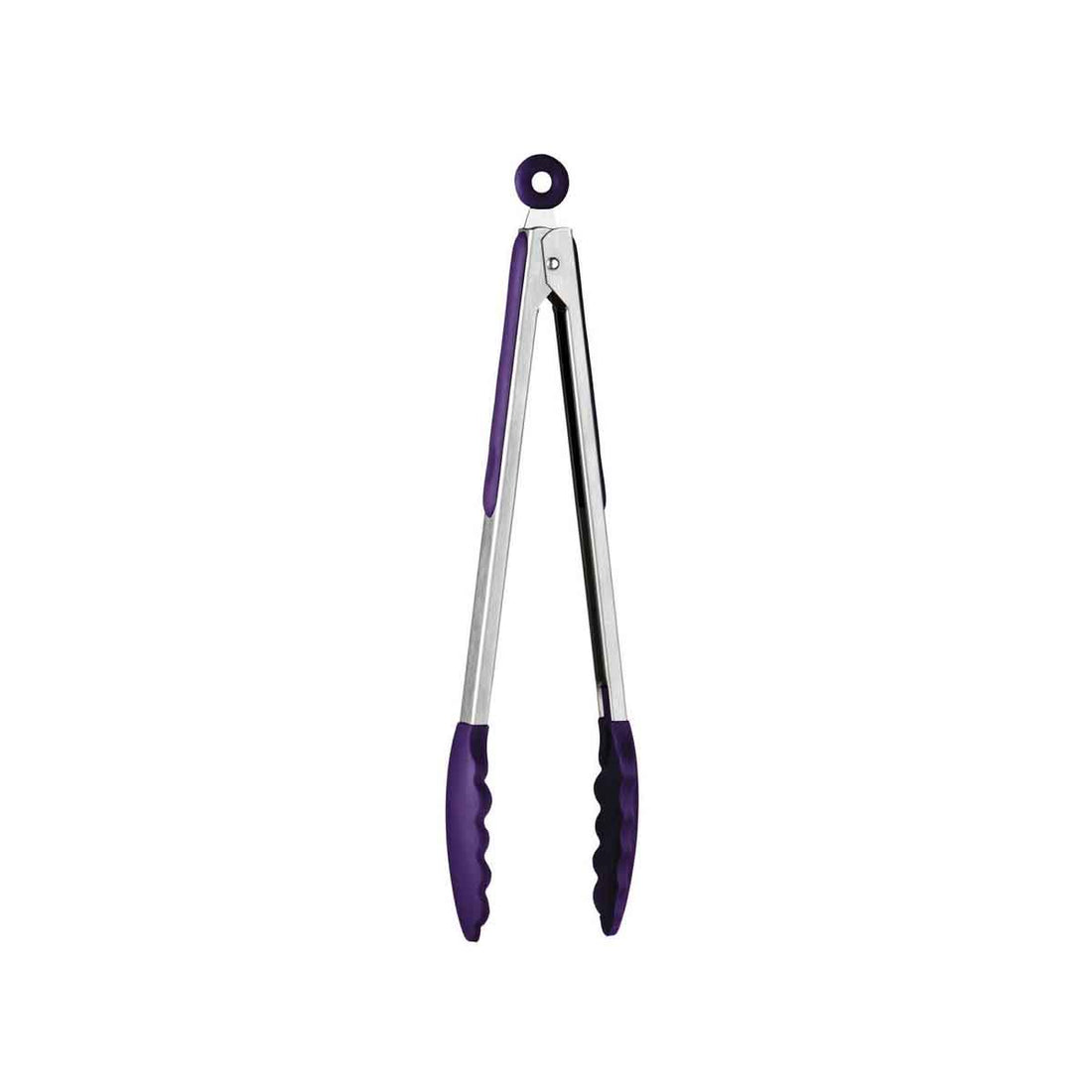 Zing Stainless Steel and Purple Silicone Tongs