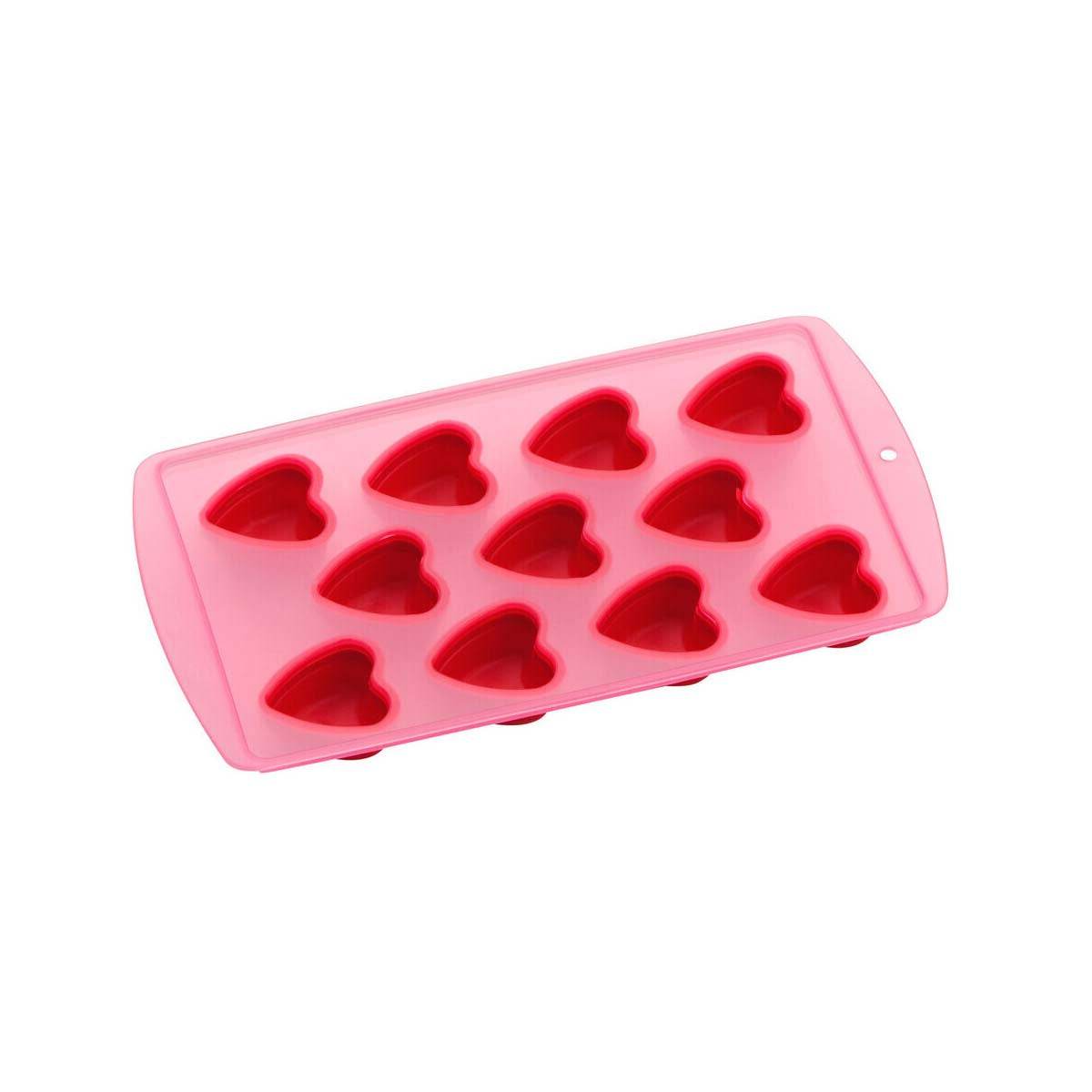 11 Heart Shapes Ice Cube Red Tray - Orsina