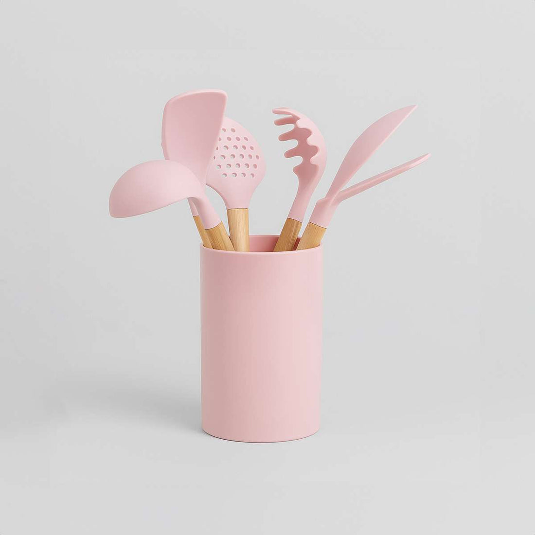 Zing 7 Piece Utensil Set in Pastel Pink