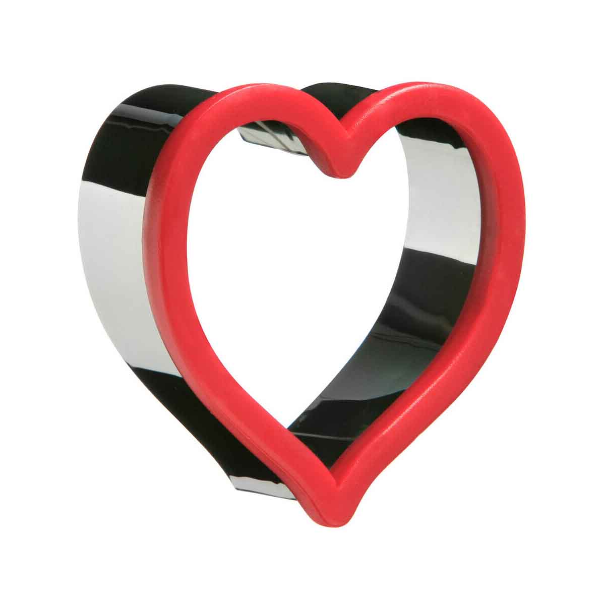 Large Stainless Steel and Red ABS Heart Shape Cookie Cutter