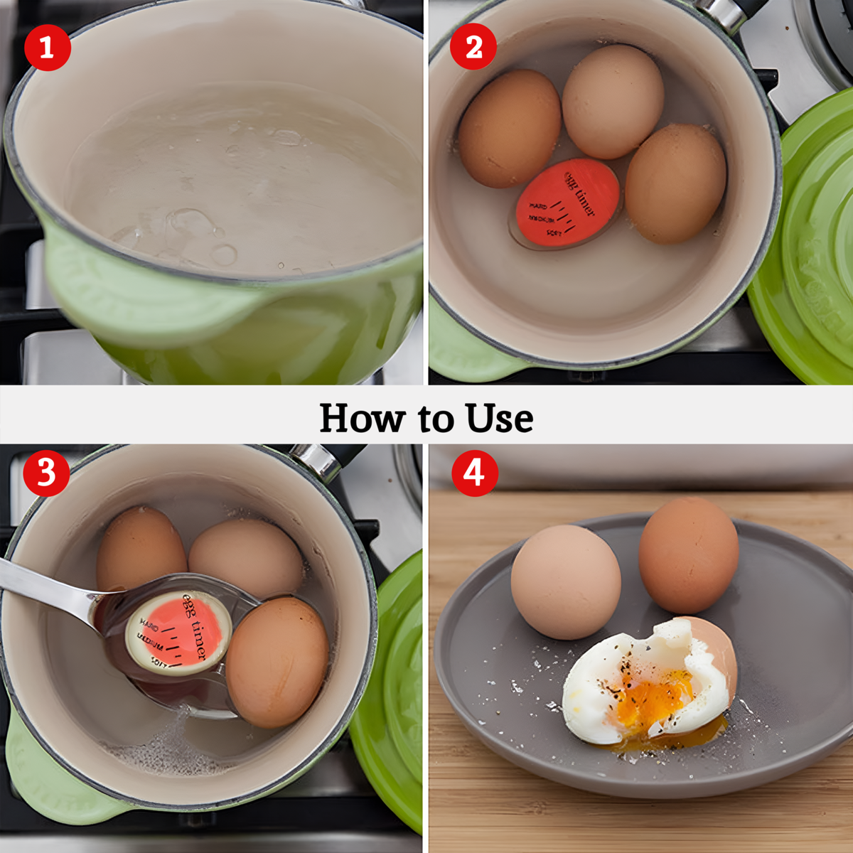 Bianco Red Resin Egg Timer