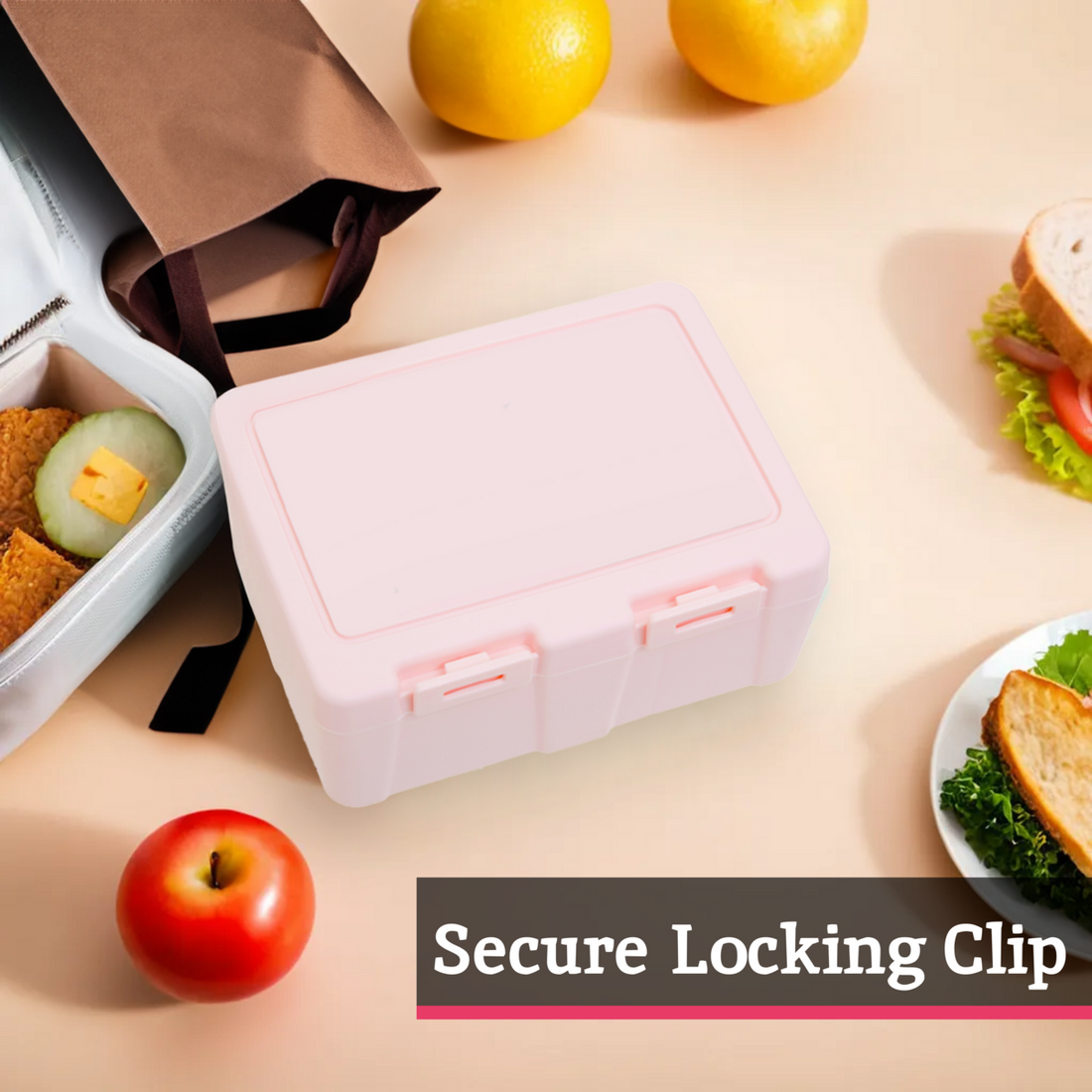 Grub Tub Pink 2 Section Lunch Box