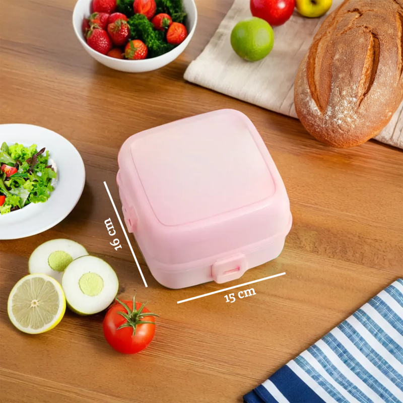 Grub Tub Pink 4 Section Lunch Box