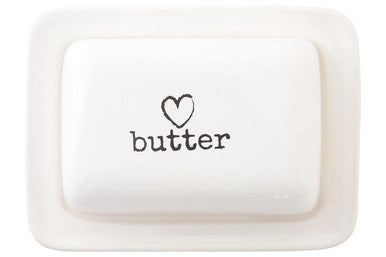 Charm White Dolomite Butter Dish