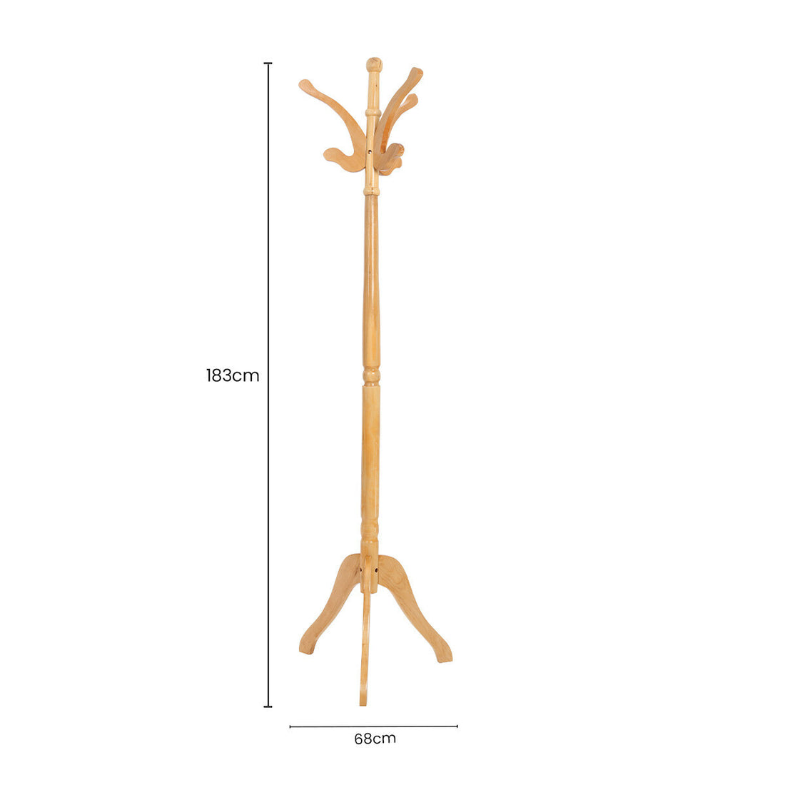 Kennedy Natural Finish Light Wooden Coat Stand - Image 10