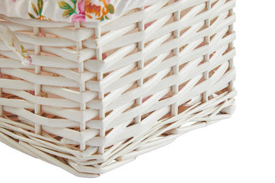 Carton Set of 2 Whitewash Split Willow Baskets with Floral Linings - Image 5