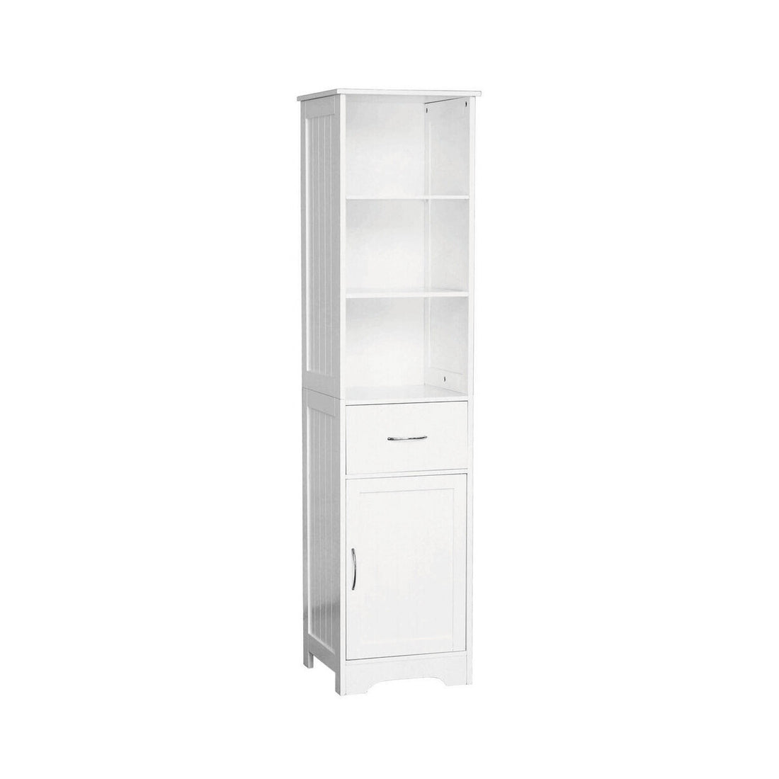White Wood Floorstanding Cabinet With Shelves