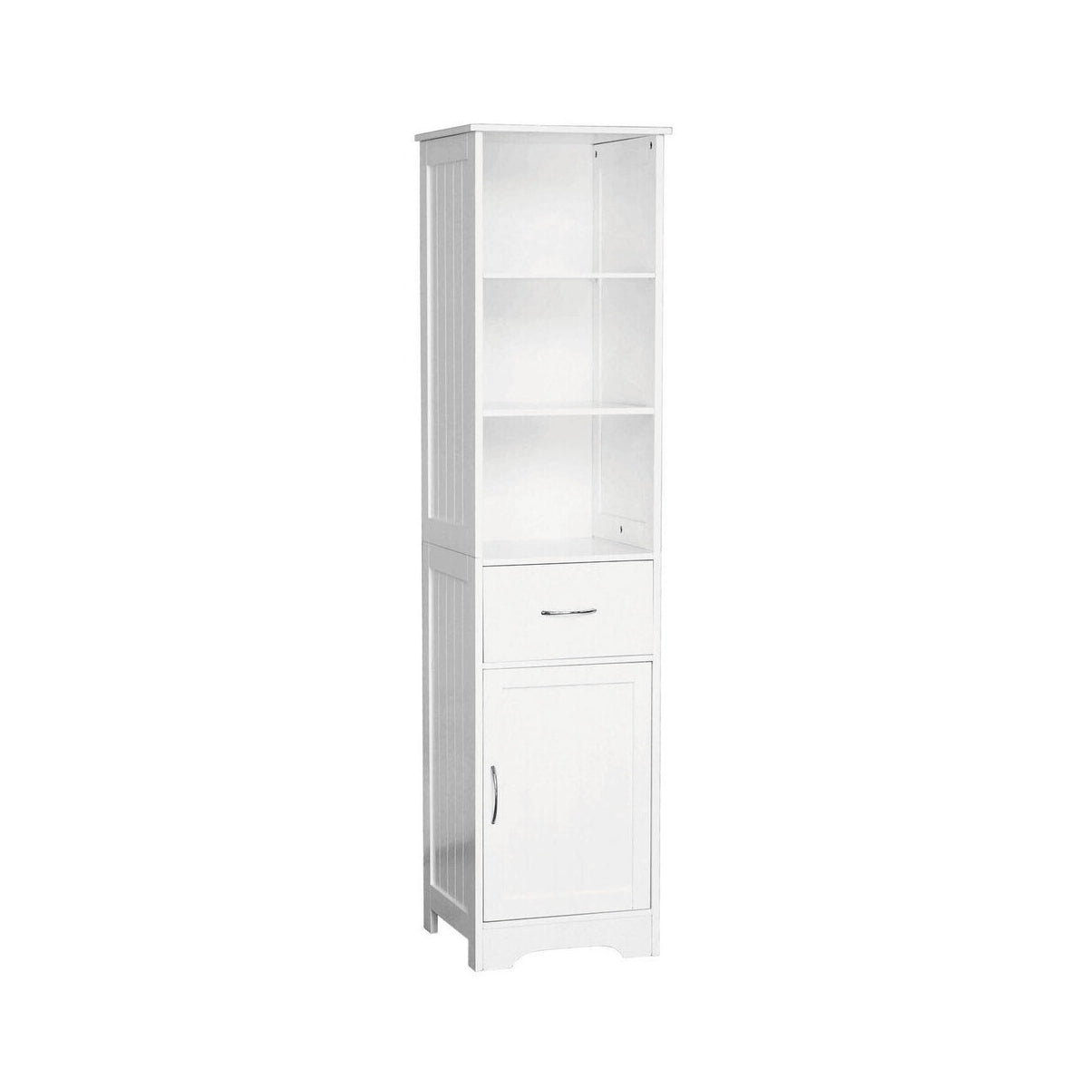 White Wood Floorstanding Cabinet With Shelves