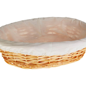 Willow Oval Wicker Bread Basket With Cream Inner