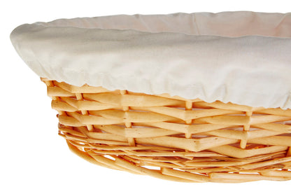 Willow Oval Wicker Bread Basket With Cream Inner