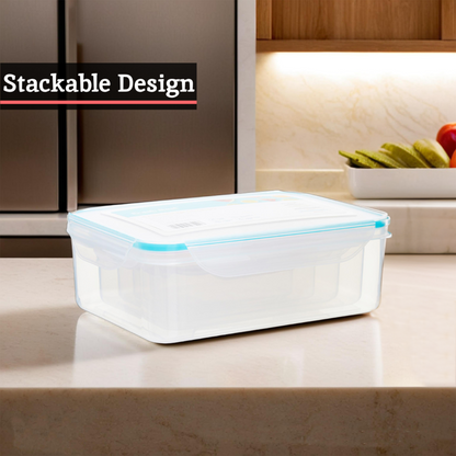 Herrela 5Pc Rectangular Food Containers With Airtight Lids