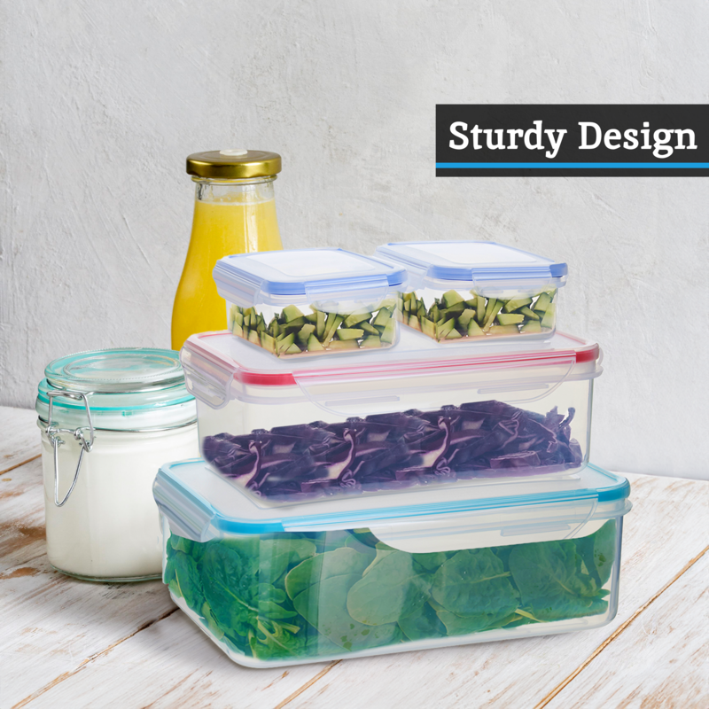 Herrela 4Pc Food Containers With Airtight Lids