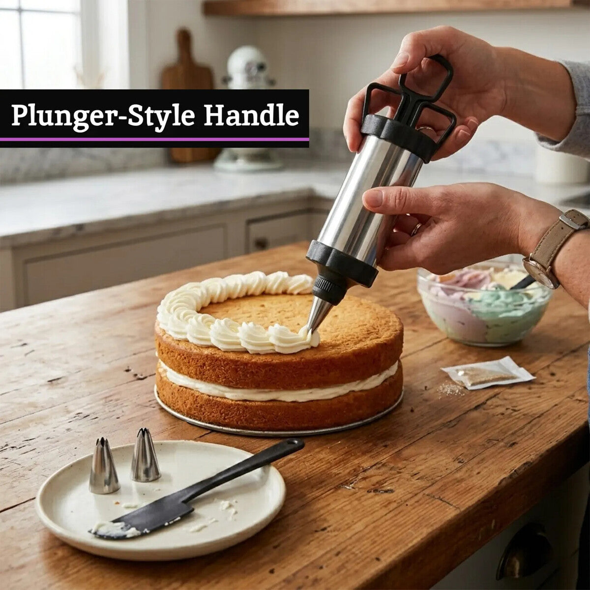 Hallie Icing Syringe Set with Nozzles and Spatula