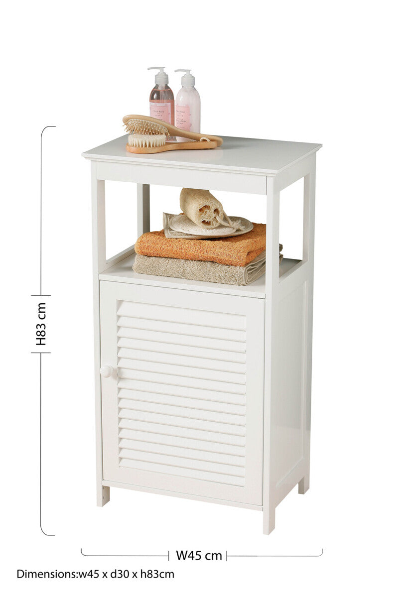 Shutter White Wood Floor Cabinet