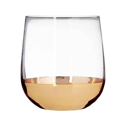 Horizon Set Of Four Clear Glass And Gold Tumblers