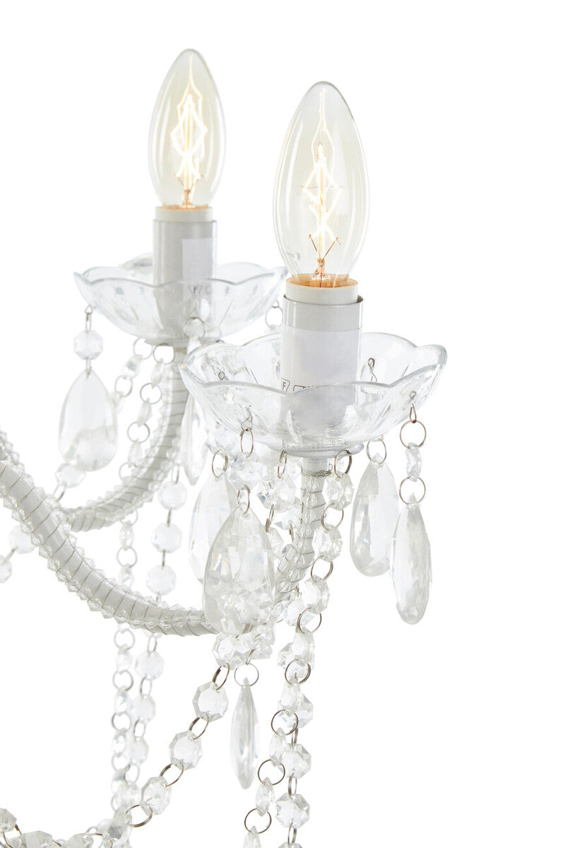 Large Clear Six Arm Chandelier With Beads - Image 3