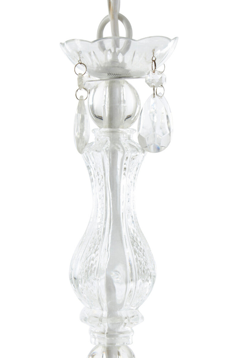 Large Clear Six Arm Chandelier With Beads - Image 4