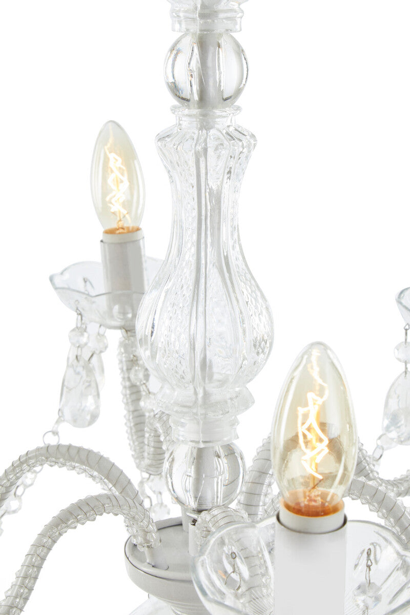 Large Clear Six Arm Chandelier With Beads - Image 5