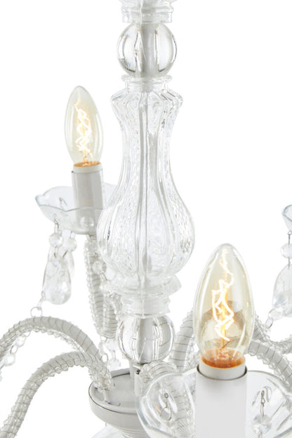 Large Clear Six Arm Chandelier With Beads - Image 5