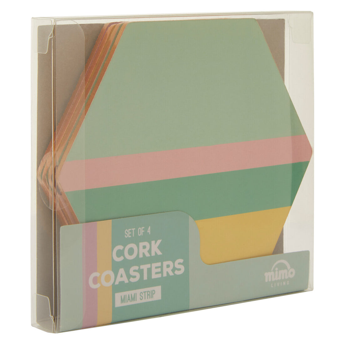 Mimo Set Of Four Miami Stripe Gold Foil Edge Coasters - Image 6