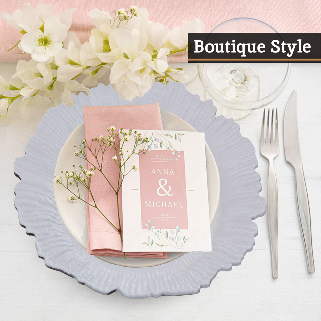 Dia White Finish Reef Charger Plate