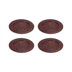 Set Of Four 33cm DiaBrown Charger Plates | Pandanus