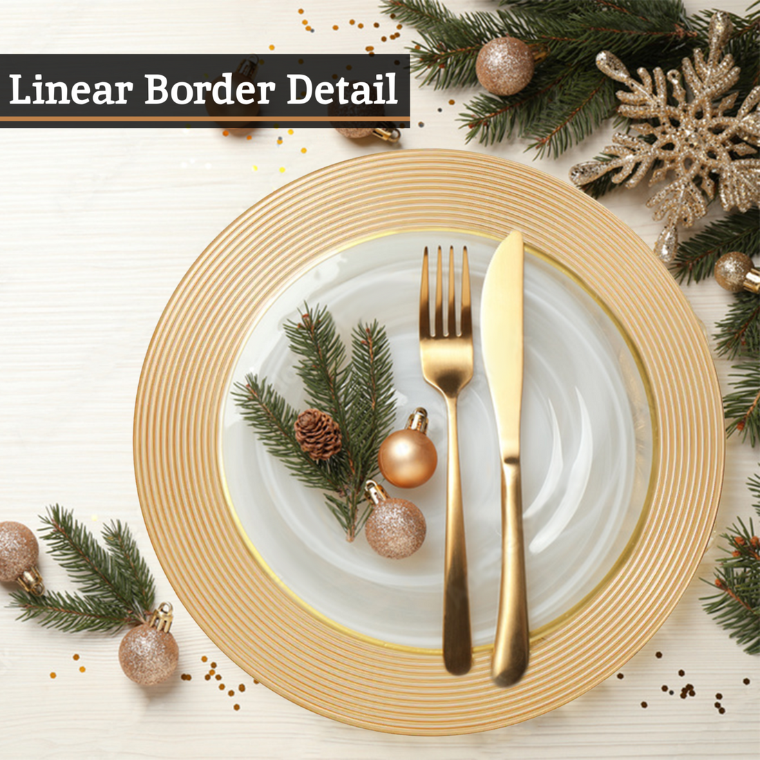 Dia Gold Ribbed Charger Plate