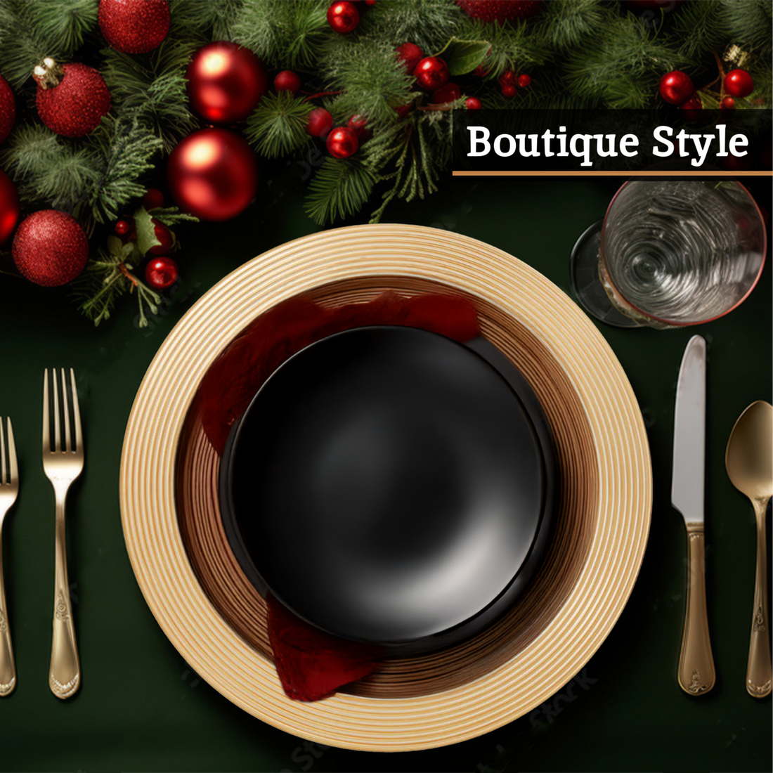 Dia Gold Ribbed Charger Plate