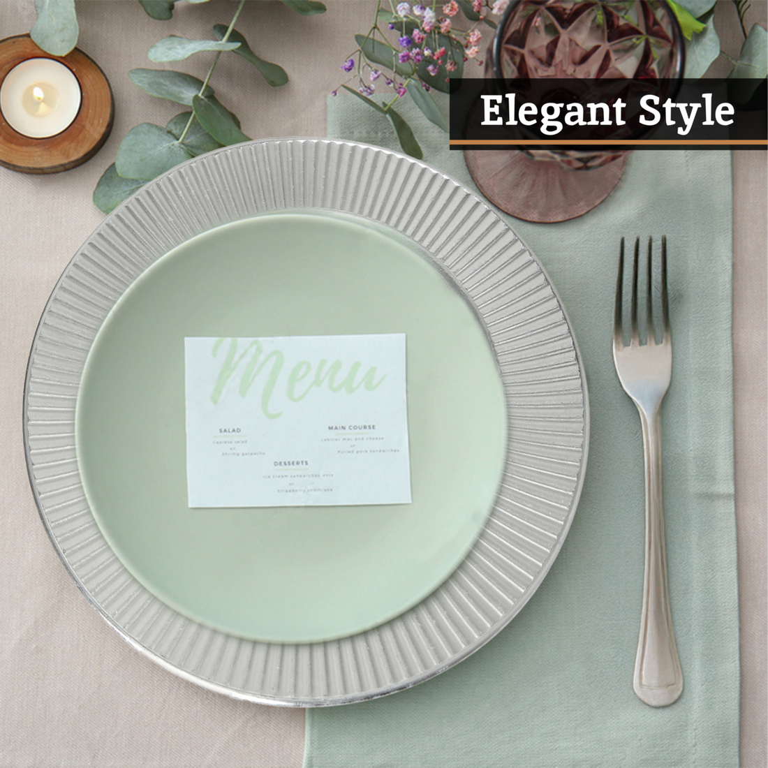 Redbud Silver Charger Plate