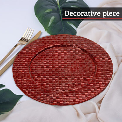 Pandanus Red Charger Plate