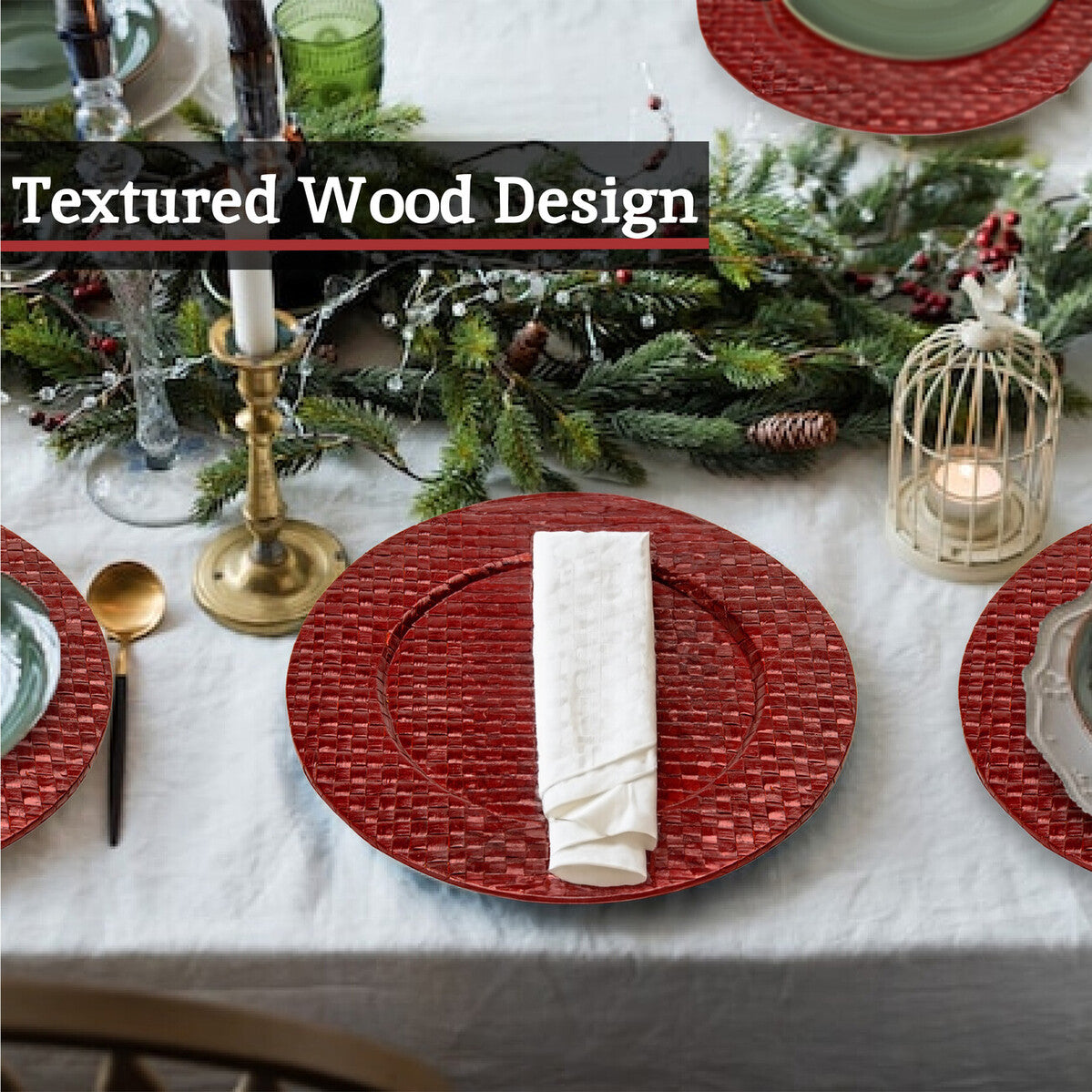 Pandanus Red Charger Plate