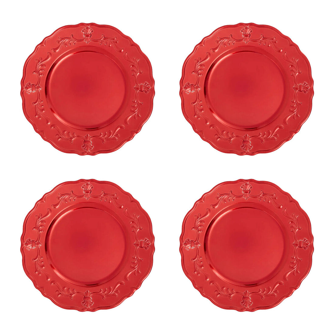 Dia Red Baroque Charger Plate