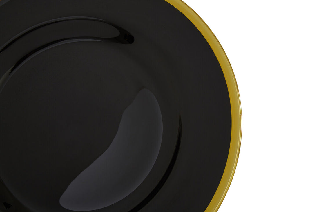 Set of Four Ida 33cm Dia Black Glass Charger Plates - Image 9