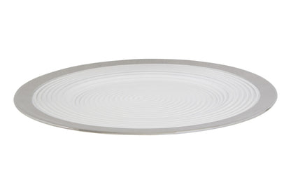 Ida Set of Four 33cm Dia Embossed Charger Plates with Silver Rim