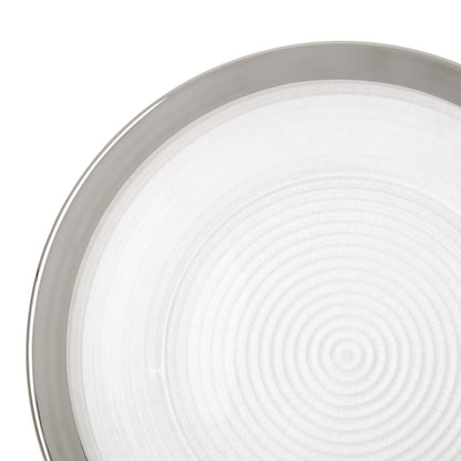 Ida Set of Four 33cm Dia Embossed Charger Plates with Silver Rim