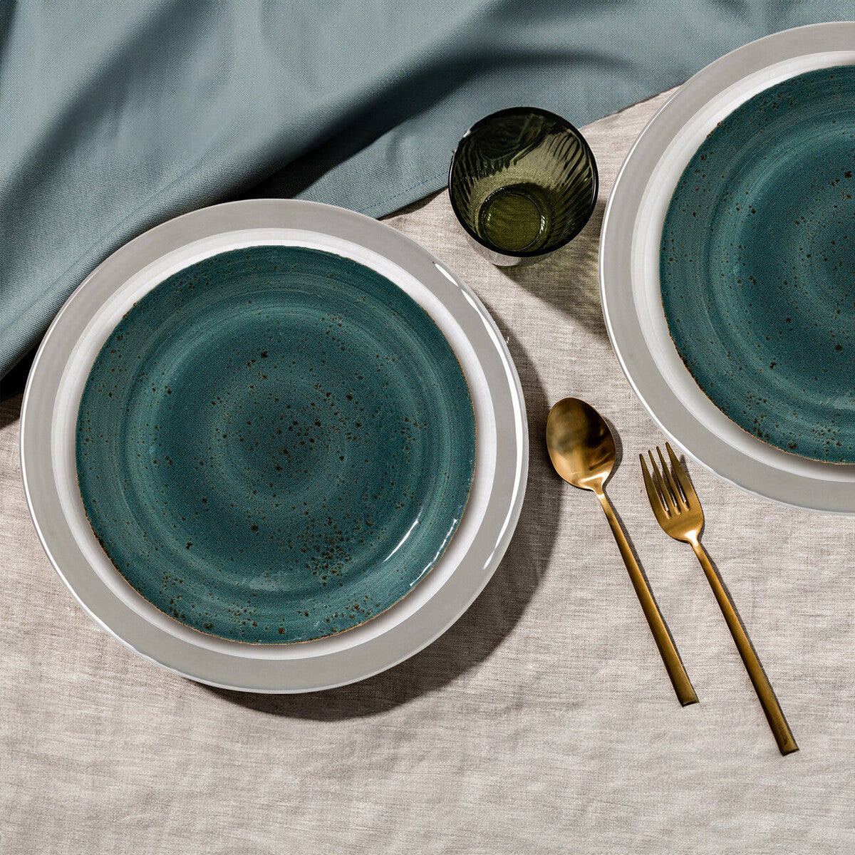 Ida Set of Four 33cm Dia Embossed Charger Plates with Silver Rim