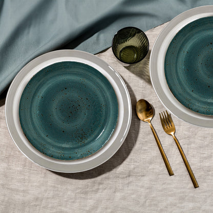 Ida Set of Four 33cm Dia Embossed Charger Plates with Silver Rim