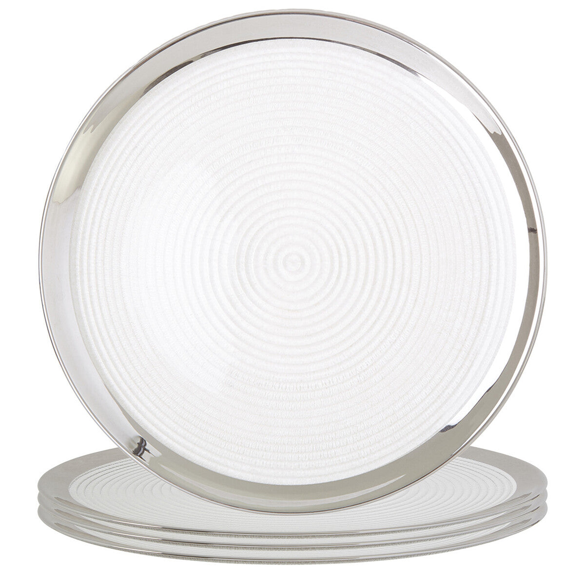 Ida Set of Four 32cm Dia Embossed Coupe Charger Plates