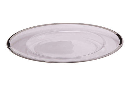 Ida Set of Four 33cm Dia Plain Charger Plates with Silver Rims