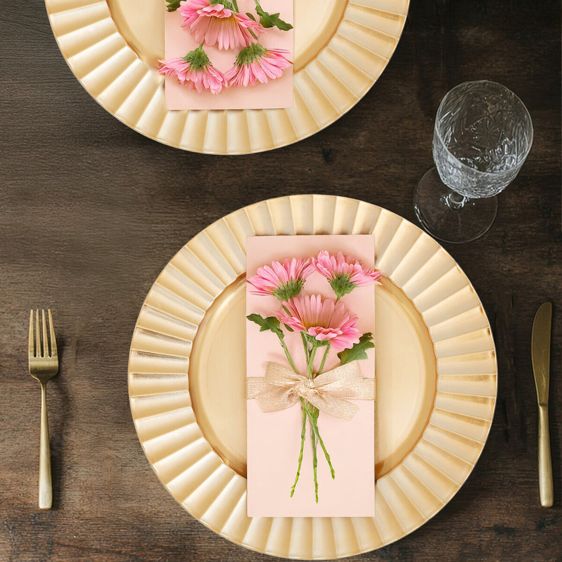 Dia Gold Finish Wave Charger Plate