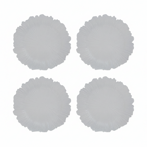 Set of Four 33cm Dia White Reef Charger Plates