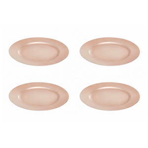 Set of Four 33cm Dia Rose Gold Flat Style Charger Plates