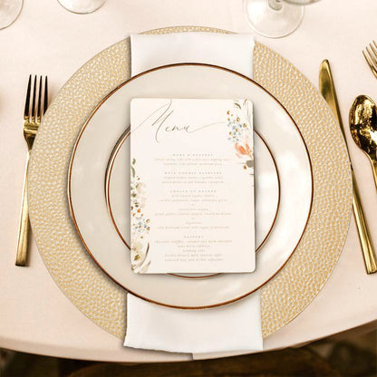 Set of Four 33cm Dia Gold Finish Pebble Effect Charger Plates