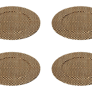 Set of Four 33cm DiaBlack and Natural Charger Plates | Pandanus