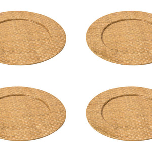 Set of Four 33cm DiaNatural Charger Plates | Pandanus