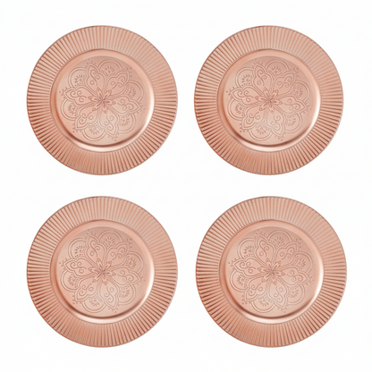 Set of 4 Redbud Rose Gold Charger Plates